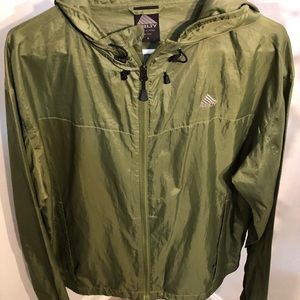 Kelty Green Hooded Windbreaker Jacket
